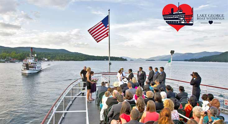 boat wedding on Lake George