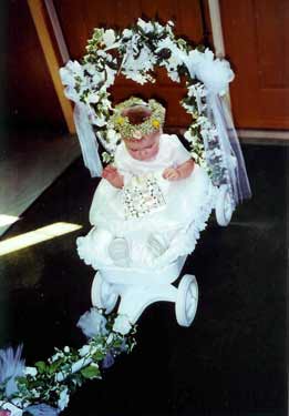 Creative floral design for young flower girl
